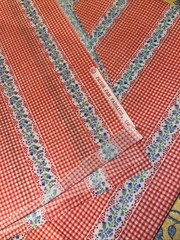 Peter Pan Fabrics Floral Gingham Stripe Vtg 1980s