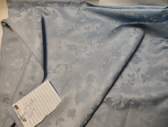 Light blue floral brocade synthetic silky fabric 2 yards of 60″ wide