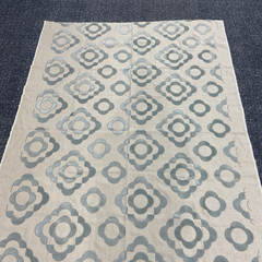 Lee Jofa Tremoille Linen Fabric Remnant in Grayish Blue 2.33 Yards Raised Velvet