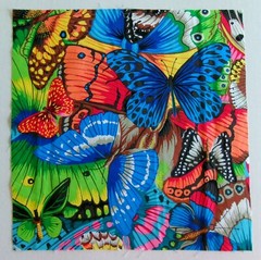 Cotton Fabric Pic A – Bright Colors Butterflies- 12 1/4″ L x 11 3/4″ W