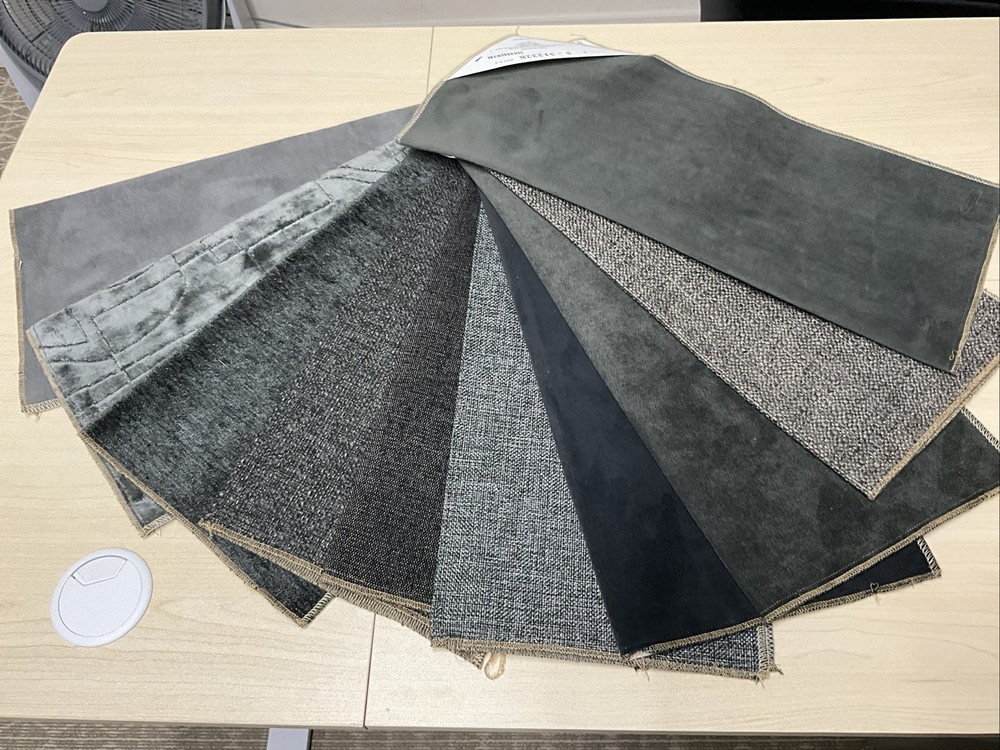 10 Pack Upholstery Samples Grays/Blacks Ea ~17” X 19”