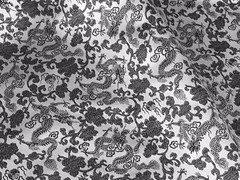 Silver Black Dragon Brocade Fabric 60” Width Sold By The Yard