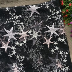 Lace Fabric Star Embroidery Tulle Lace Fabric Material DIY Bridal Wedding Dress