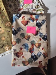 DESTASH Cotton Fabric Lot Birds Floral Rooster Pumpkins 10yds 1-2 Yd Cuts
