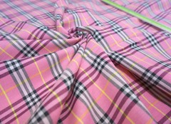 PINK PLAID TARTAN COTTON BLEND WOVEN FABRIC GR8 FOR KILT SKIRT DRAPE DRESS