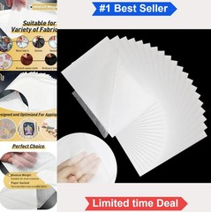 Fusible Webbing 20 Sheets 8×12 Inch Medium Weight Double Sided Fabric Bonding