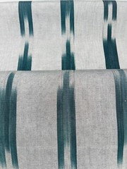 Luxurious Silver Silk Moire Fabric By 2 Meters, Ikat Pattern Green Kutnu.