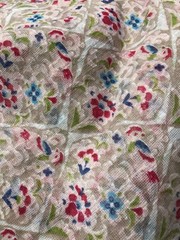 sheer floral knit, printed cotton blend or acrylic, not lace, 1 yd 23inches