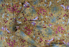 handmade butterfly print cotton fabric, cotton loose fabric, home décor fabric