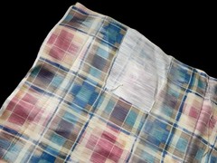 Madras Inspired Fabric Colorful Pastel Pink Blue Yellow & Turquoise 54×42 READ