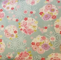 Gorgeous Embossed Seafoam Cotton Sateen with Flowers and Stars – from Japan