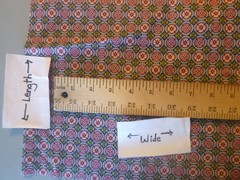 Pink and Green Geometric Design with Blue Cotton Fabric (44″ Wide x 36″ long)