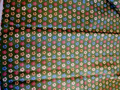VTG Yellow Pink Blue & White Florals on Green BTFQ