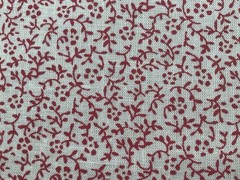 Cotton Fabric Red White Plant 57”x36” 00