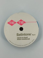 Tie Tie Satintone Rayon Ribbon Turquoise Blue Self-Adhesive Vintage Craft Spool