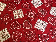 Cotton Fabric Cute Flower Heart Bandana 44”x 36”By Cranston print work 00