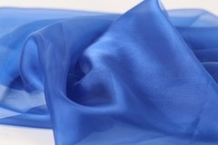 Blue Crystal Organza Fabric by the Yard, Sheer Shimmer Organza for Dresses