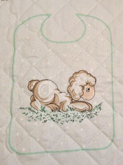 Spectrix Precious Moments 2 Bibs Panel Cut & Sew Lamb & Bear w/ Balloons