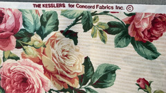 Home Decor Fabric, Roses on Pale Stripe, By the yard, 6 YDS x 45” wide