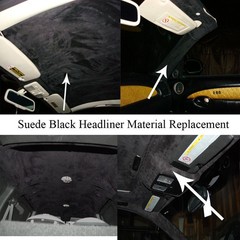 Black Suede Headliner Fabric Material 60″/72″/80″/98″ Interior Roof Upholstery