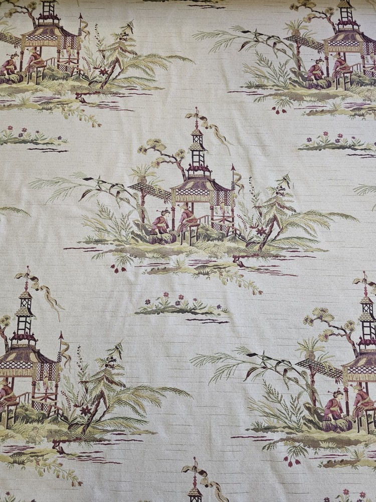 PINDLER & PINDLER ‘Meiling’ Garden Chinoiserie Damask Fabric Upholstery Per Yard