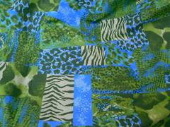Vintage Mixed ANIMAL Print Cotton Fabric Zebra Leopard Reptile Patterns 88 x 44″