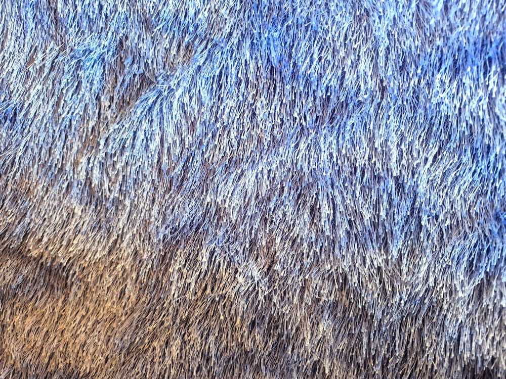 MULTI BLUE EYELASH STRIPES SEMISHEER POLYESTER BLEND FABRIC 19X60″ + 28X40″ REM