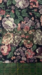 Vintage Wamsutta Cabbage Rose Floral Fabric 44″ x 3yds & 35″ Purple Pink Cotton