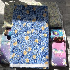 Lot fabric 1 yard each Little Dolly by Elea Lutz Multicolor . Unicorn Floral