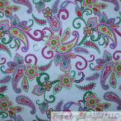 BonEful Fabric FQ Cotton Quilt Pink White Flower Damask Unicorn Deer Tree Garden