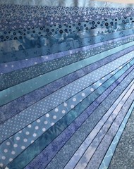 20 All Different Light Blue 2.5 “X WOF Jelly Roll 100% cotton quilting strips