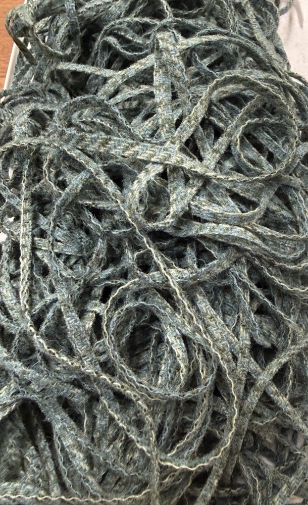 Greenish Blue Texture -Cut Size #4 100% Wool Fabric for Rug Hooking