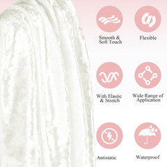 1 Yard 63″ Wide White Stretch Crushed Velvet Fabric, Soft Fabric, Apparel