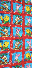 Disney Christmas Pooh, Piglet & Tigger, Springs Industries Cotton Fabric 1 Yard