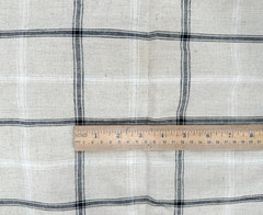 Unbranded Vintage Fabric 60”x 92″ Cotton Plaids Beige Black White