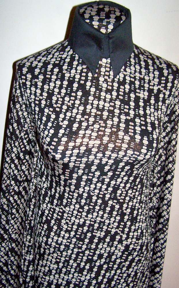 Metallic Copper Foil Sparkle Dots Lycra Stretch ITY Fabric 1 Yard 18 Inches