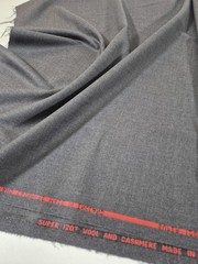 Baron Textiles Super 120s Wool Cashmere Gray Suiting Fabric 5 Yd Made In England