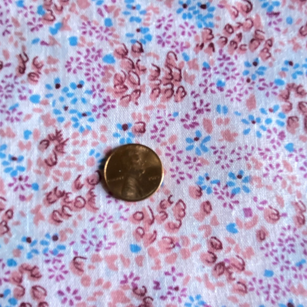 BTY Small Print Abstract Voile Fabric Pastel Pink Blue
