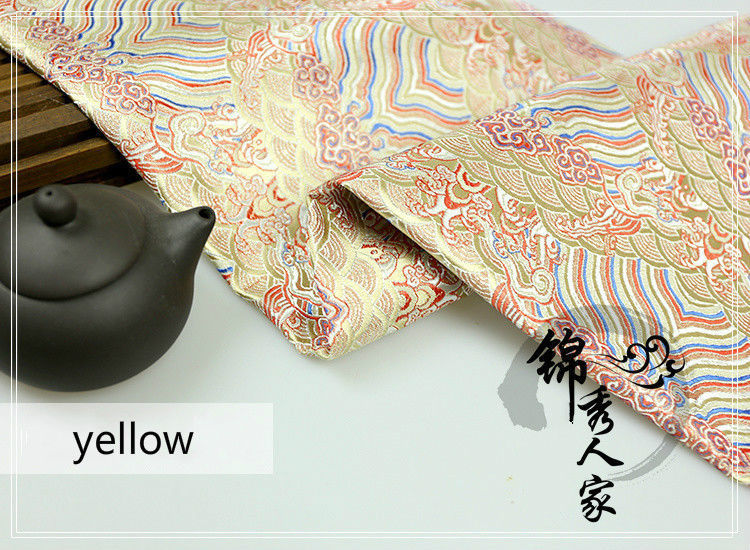 Chinese Japanese Wave Brocade Satin Silky Fabric Dress Clothes Cheongsam DIY