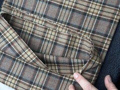 Vintage White Mountain Woolens 100% Wool Tartan Plaid Fabric 1 Yd 60” Taupe