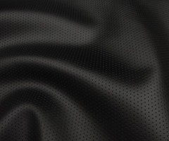 SEMI PERFORATED BLACK faux leather vinyl commercial grade upholstery 54″ Wide