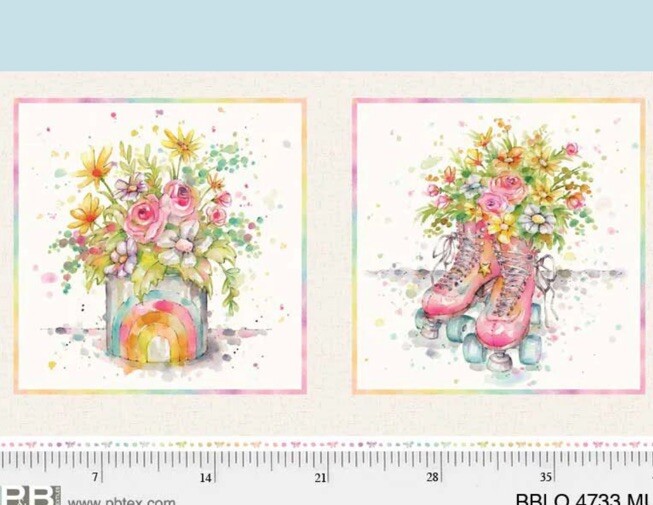 P&B Boutique Fabric Panels Boots & Blooms By Sillier Than Sally Panels