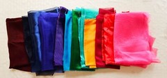 Fabric Lot 12 Diff Colors Variety Silky Satin Chiffon Drapey Filmy 1.25 lbs