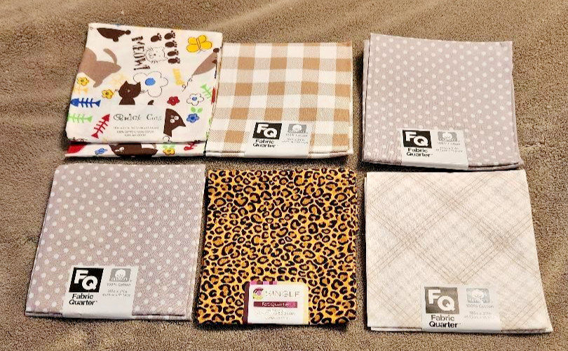 (7) Quarters Assorted Floral Patterns Multicolor 18″x21″ Cotton Fabric New