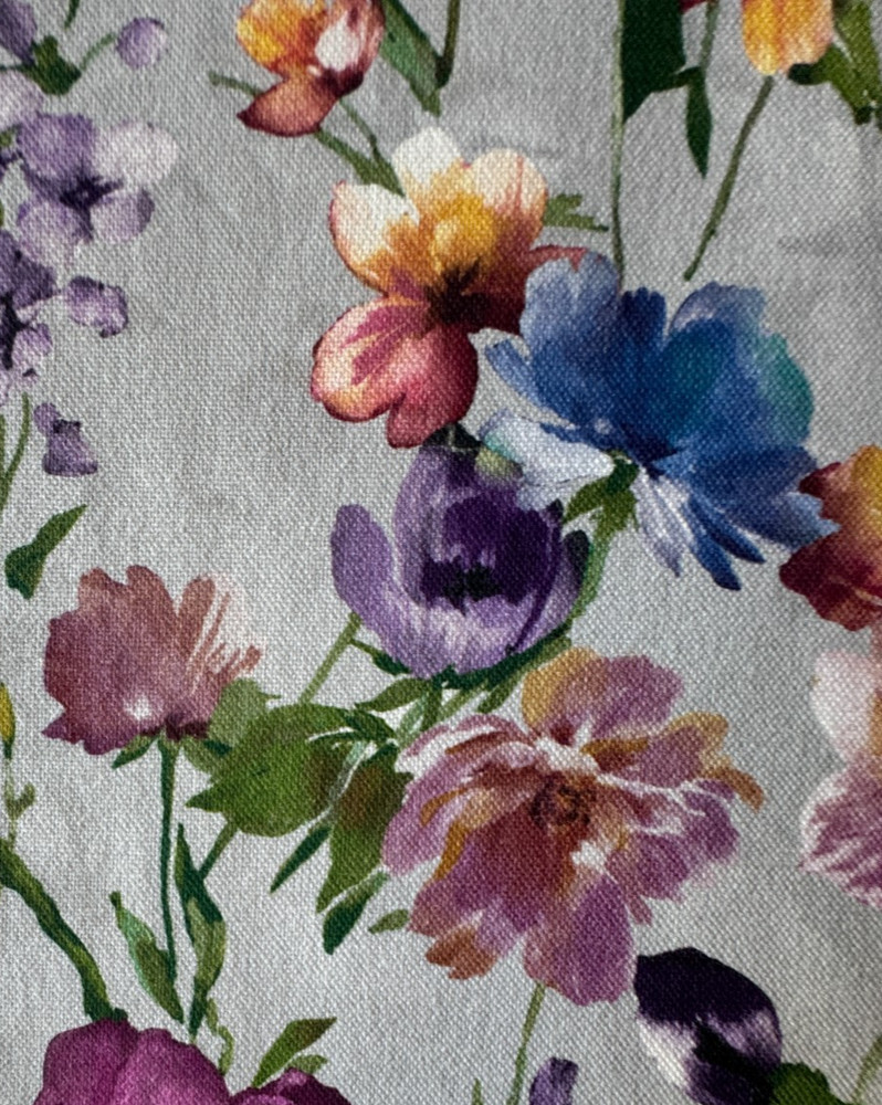 Clarke & Clarke Wild Meadow Damson Designer Fabric Remnant 24″x34″