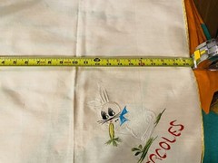 Handcrafted ” DAYS OF WEEK” SPANISH- EMBROIDERED DISH CLOTHS.SET OF FOUR.