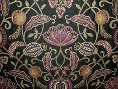 Arts And Crafts Coxhall Black Jacquard Curtain Upholstery Cushion Use Fabric