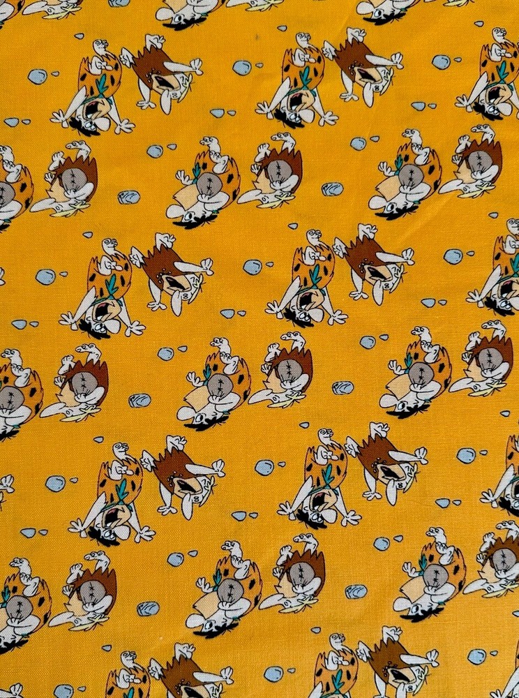 Orange The Flintstones Stone Age Family Toss by Camelot Fabrics bty