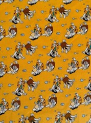Orange The Flintstones Stone Age Family Toss by Camelot Fabrics bty