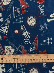1/2 yd MLB Los Angeles Dodgers Cotton Fabric